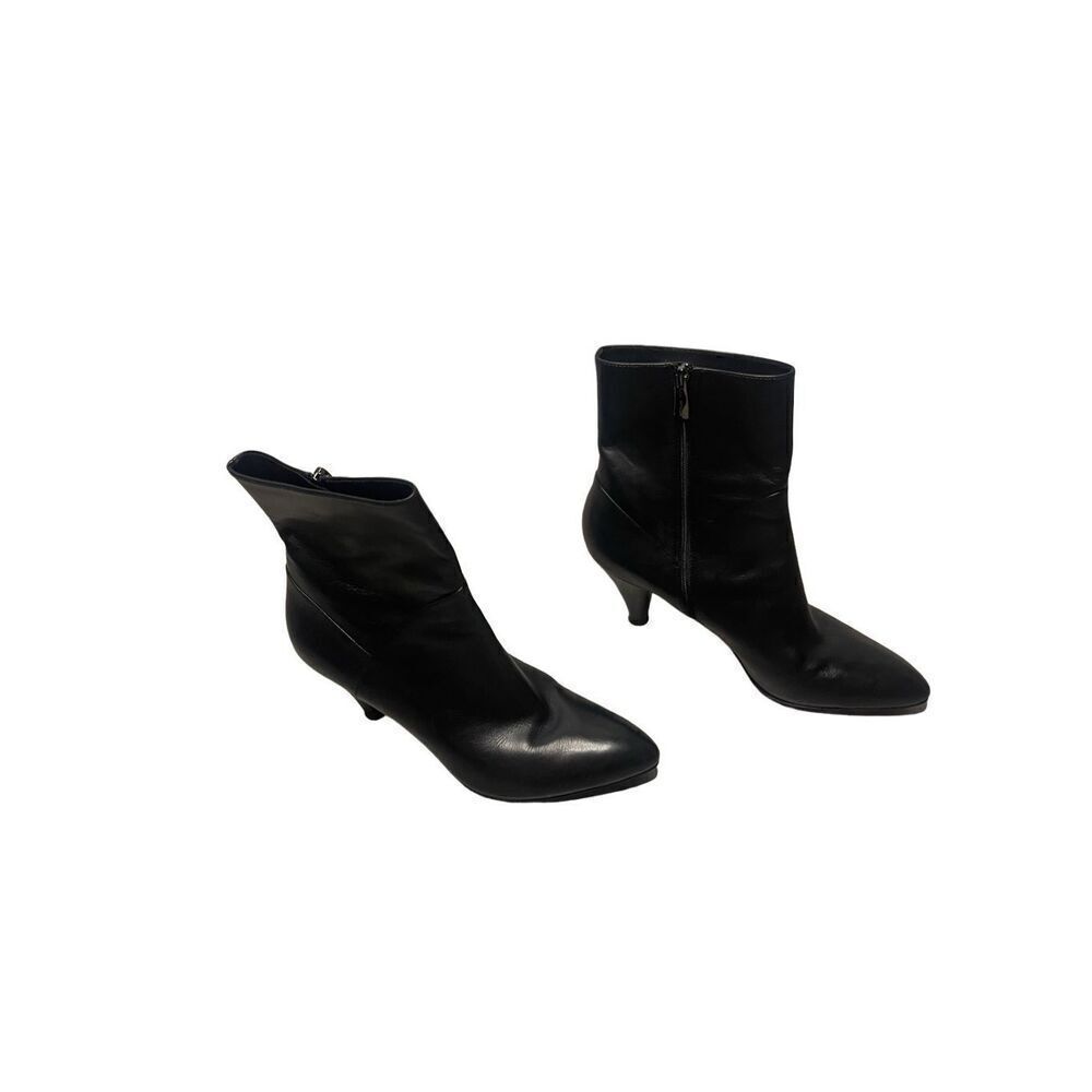 Via Spiga Black Leather Ankle Boots Women’s Size 7